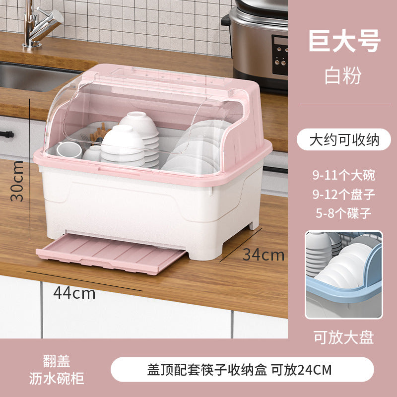 Drain cupboard kitchen bowl tableware box for home storage box with lid bowl rack dishes dishes rack dormitory