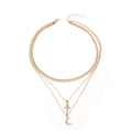 Sweater chain long wholesale european and american cross-border jewelry easter cross pendant personalized moon multi-layer clavicle chain