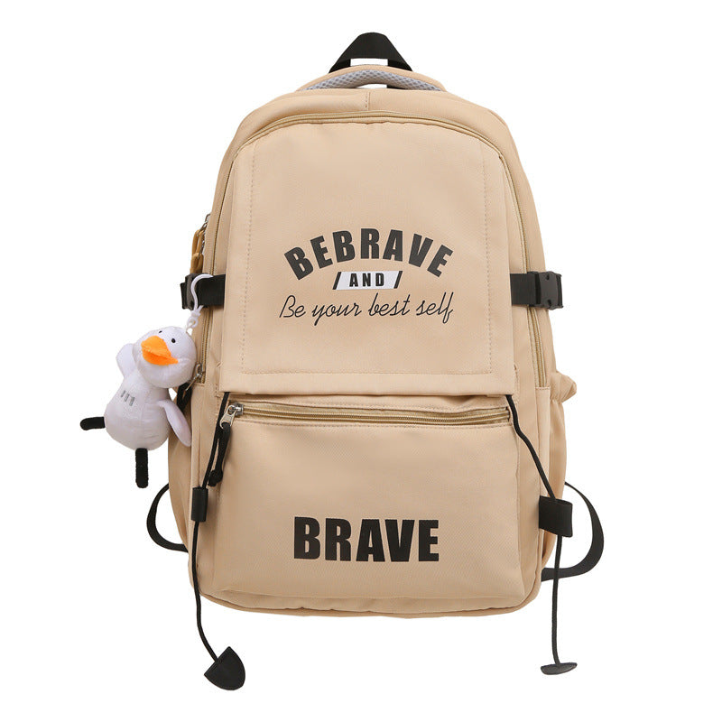 New large-capacity casual backpack, junior high school student schoolbag, fashionable and simple business travel computer backpack