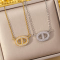 [copper inlaid with zirconium] cross-border hot-selling inlaid pig nose necklace for women, high-end light luxury niche full diamond clavicle chain jewelry