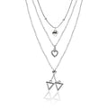 Silver love necklace wholesale new cross-border jewelry niche accessible luxury geometric diamond pendant women's multi-layered sweater chain