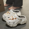 Thick sole heightened crocs popular women's outwear office non-slip breathable operating room toe half slippers women's summer