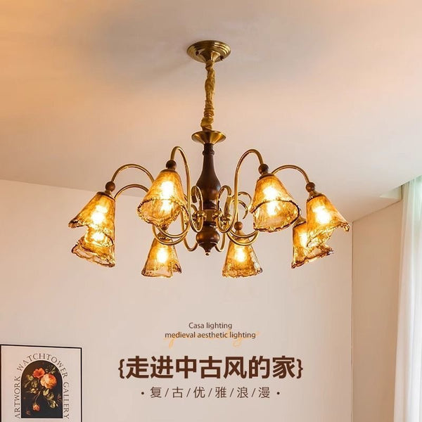 French antique pergola light luxury atmosphere American retro master bedroom light 2025 new lamps living room chandelier