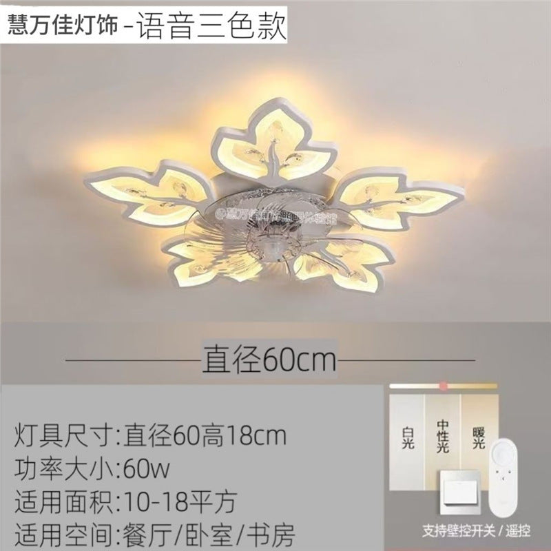 Bedroom fan light casualnew arrival smart voice bedroom light ceiling lamp with fan restaurant fan light zhongshan