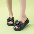 【platform sole】bowknot slippers women's summer outdoor wear 2024 new fairy style fashion non-slip sandals