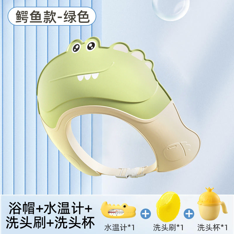 Baby hair washing cape - waterproof shampoo cap for kids, ear protection, infant bathing, and childproof hair washing