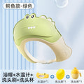 Crocodile shower cap - green + shampoo brush + shampoo cup + water thermometer