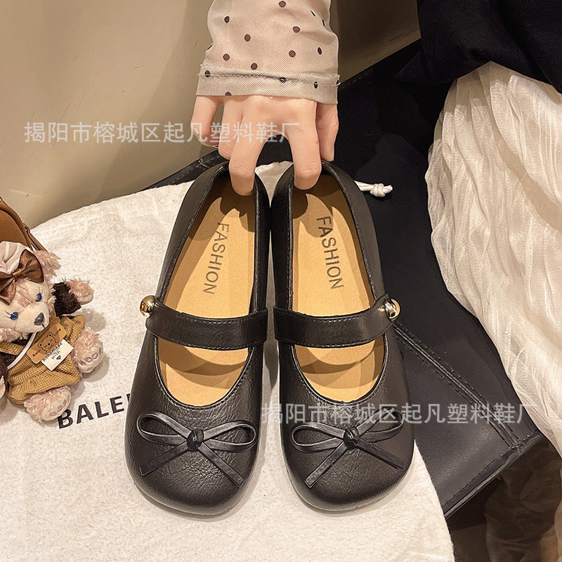 New arrival baotou flatsfrenchretrobows women's mary jane flats shoes flats soft bottom flats women's casual shoes