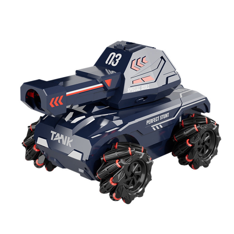 remote control toy tank - stunt electric spray water bomb launcher tank with lights and music