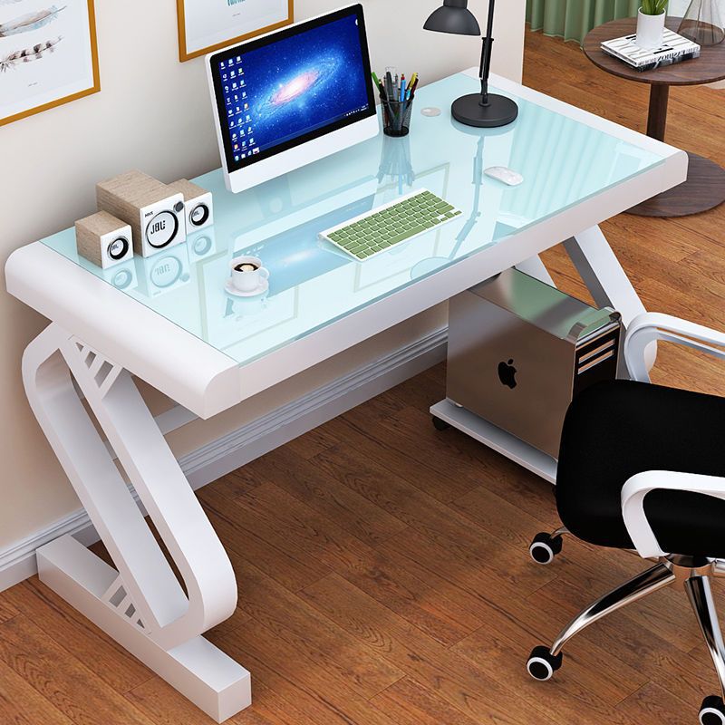 Computer desk desktop home bedroom student study desk simple tempered glass office writing desk economical