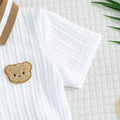 Children's clothing white polo shirt + brown shorts fashioncasualtwo-piece set