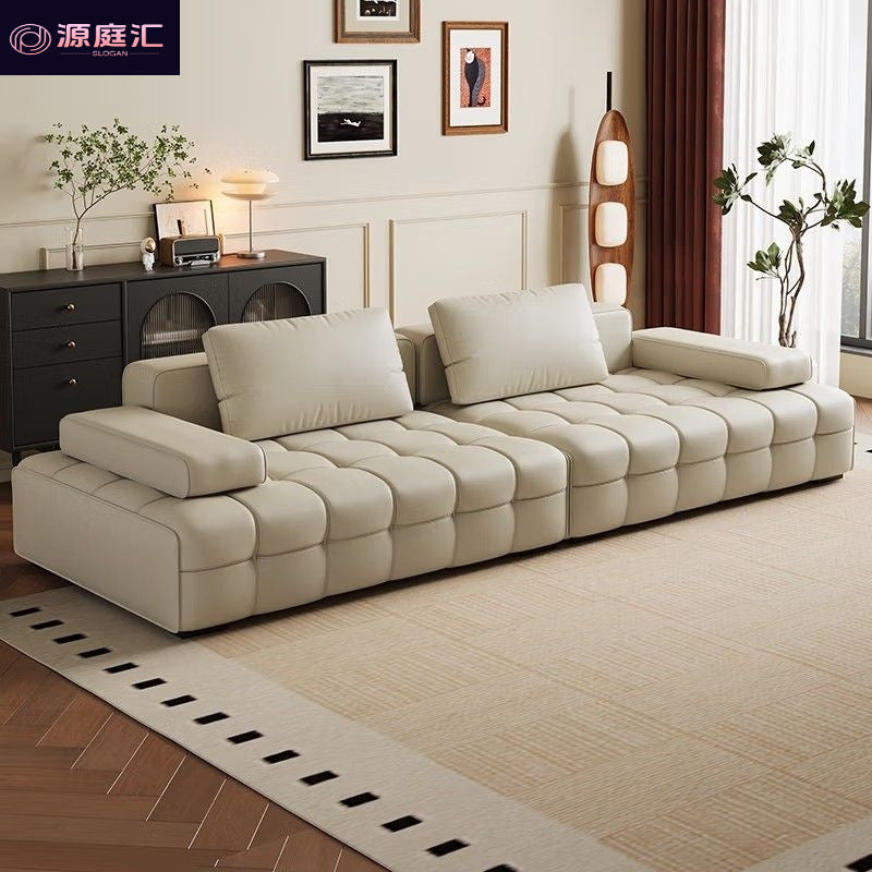 Lawrence villa large straight leather sofa living room genuine leather sofa italian normcore first layer cowhide sofa