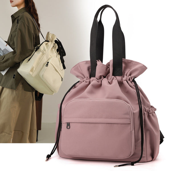 New backpack fashion lightweight bucket bag large capacity backpack women's light luxury travel bag fashion casual shoulder bag