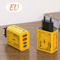 mecha style 120w smartphone fast charging charger dual usb+dual c port european and american multi-port charger