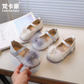 Vancahao girls' fashion crown princess shoes - new autumn  korean style soft sole leather shoes for children
