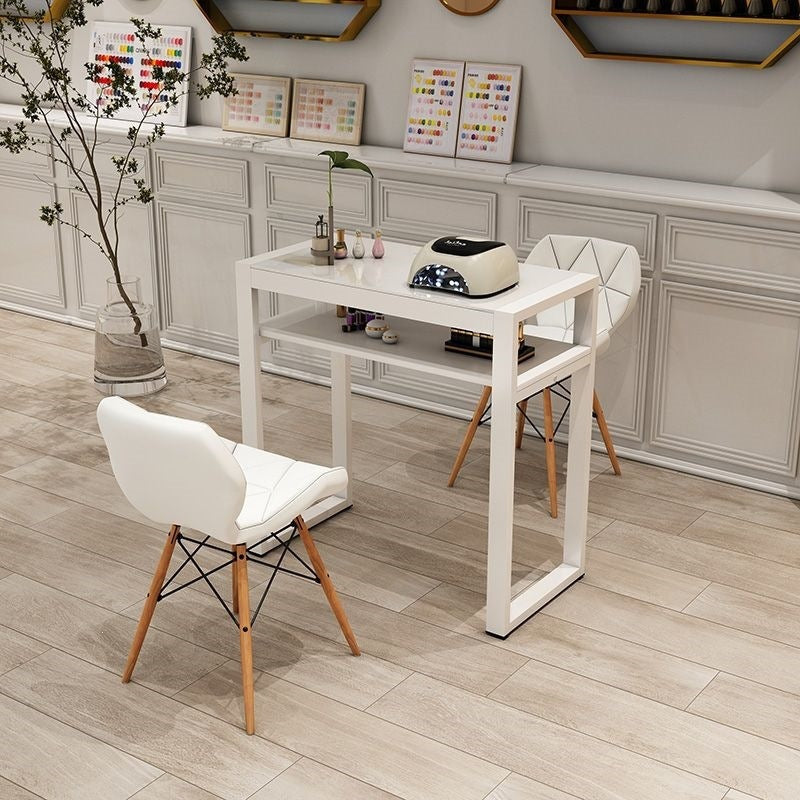 Nail art table and chair suit tempered glass workbench single double table nail art shop table casual nail art table