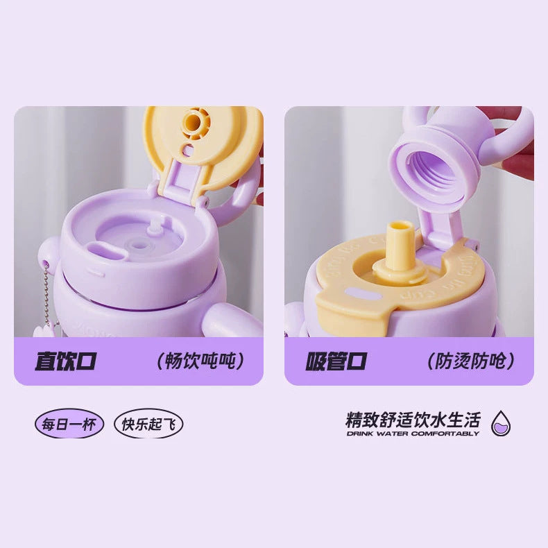 New arrival high-looking ice cup with lifting ring, large capacity double drink plastic water cup with handle and tea drain, tea straw cup