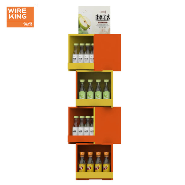 Supermarket beverage rack Special-shaped metal beverage display rack Floor-to-ceiling multi-layer wine display rack Wine display rack