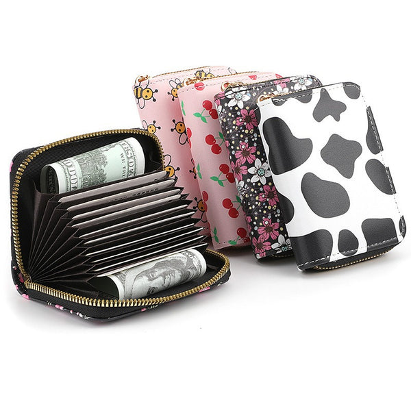 Card bag, large capacity card position, exquisite and small zipper change bag, women's ultra-thin high-end ID card bag, organ card bag.