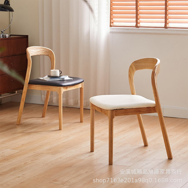 Nordic Hotel Simple Solid Wood Chair Stool Japanese Restaurant Log Dining Chair Creative Cafe Leisure Back Chair