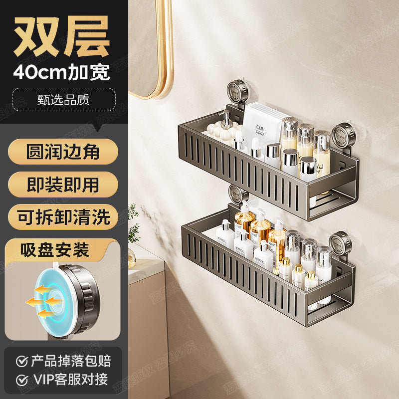 Strong load-bearing suction cup, toilet rack, no punching, bathroom, toilet, washstand, wall-mounted storage rack