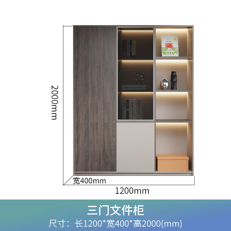Boss office background cabinet bookcase file cabinet wooden information cabinet storage cabinet wall floor cabinet office furniture