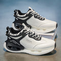 Men's 2026 spring new arrival: air cushion shock absorption, soft sole, height increasing, thickened high-top platform sneakers - trendy basketball shoes for men