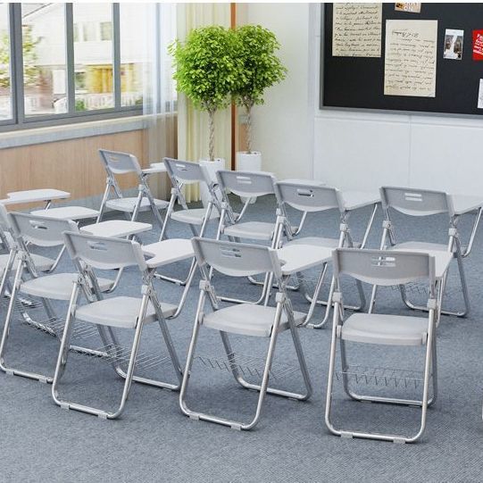 Conference student neutral foldable writing board table and chair plastic conference room chair all-in-one folding chair training chair