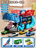 Kids' dinosaur toy car - tyrannosaurus rex transforming track set - educational storage gliding car - alloy diecast vehicle