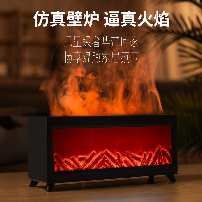 New arrivalartificial fireplace flame aromatherapy machine charcoal humidifier for home bedroom desktop ultrasonic cold fragrance machine