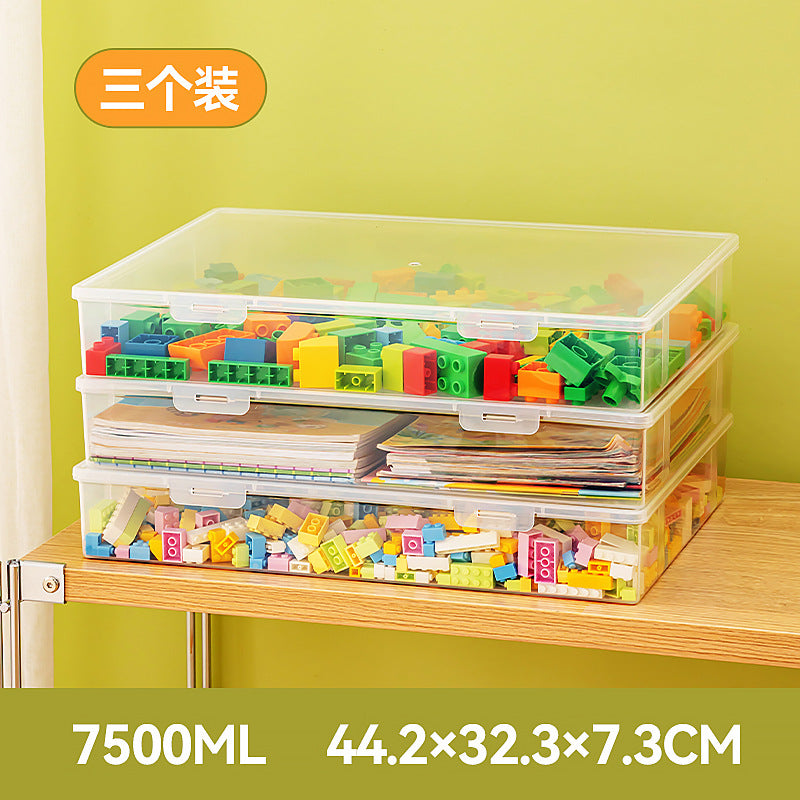 Plastic box with lid Rectangle Lego building block storage Organizing box Children's toys Transparent plastic storage box