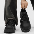 Men's shoes 2026 new arrival carbon black mickey derby shoes niche style original workwear thick sole heightened big toe casual leather shoes