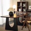 Solid wood dining table walnut color living room large desk workbench large board dining desk all-in-one conference office table