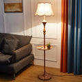 American retro tray floor lamp with coffee table - living room, bedroom - tmall genie voice control, smart remote control, standing table lamp