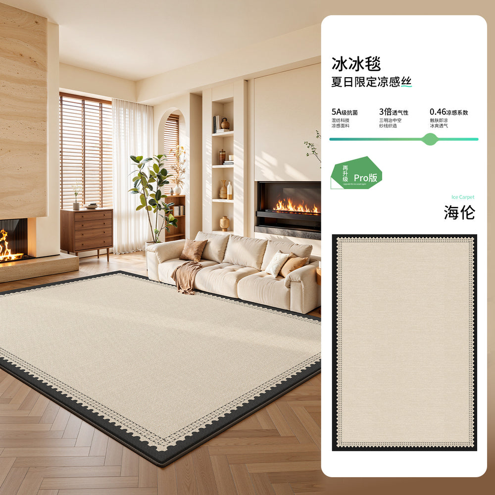 Ice silk mat carpet living room green french cream style summer no-wash wipeable sofa no-maintenance mat floor mat
