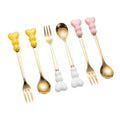Wow, love handle dessert fork and spoon girl heart afternoon tea spoon high temperature resistant thickened ceramic handle fruit fork