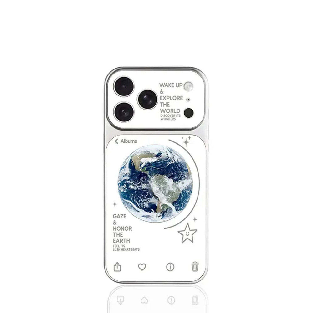 Suitable for iphone 16 letter earth rotating bracket mobile phone case instantly turns into apple 17 electroplated anti-fall corning case 13