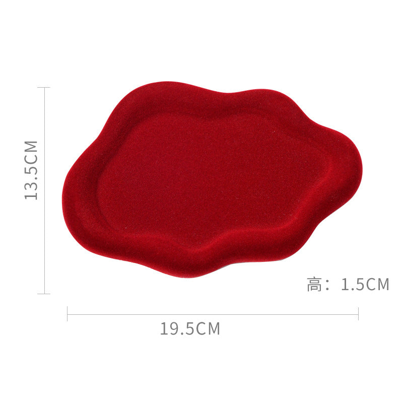 Instagram-worthy creative desktop display tray for jewelry and props. trendy, plush ceramic, irregular-shaped tray – just like the influencer style!