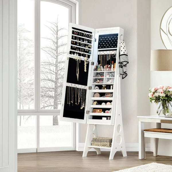 Full mirror cabinet Floor mirror Movable jewelry storage cabinet Household ins wind dressing mirror Audition mirror