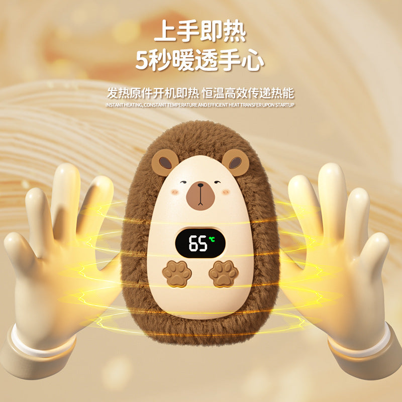 Digital display cute hand warmer stuffed rechargeable explosion-proof warmer usb portable cartoon warmer baby electric heating cake cute pet