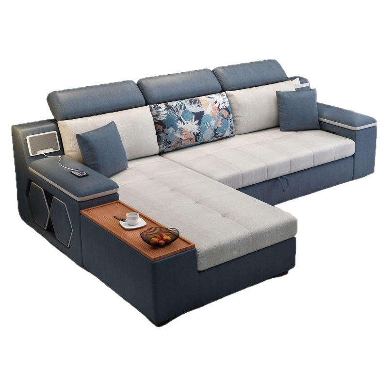 Sofa bed foldable dual-purpose pull-out multi-functional modern for home small apartment double slot living room technology cloth sofa