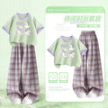 Girls' lightweight summer pants: stylish gradient color  ice silk wide-leg trousers for mid-to-large children's wear