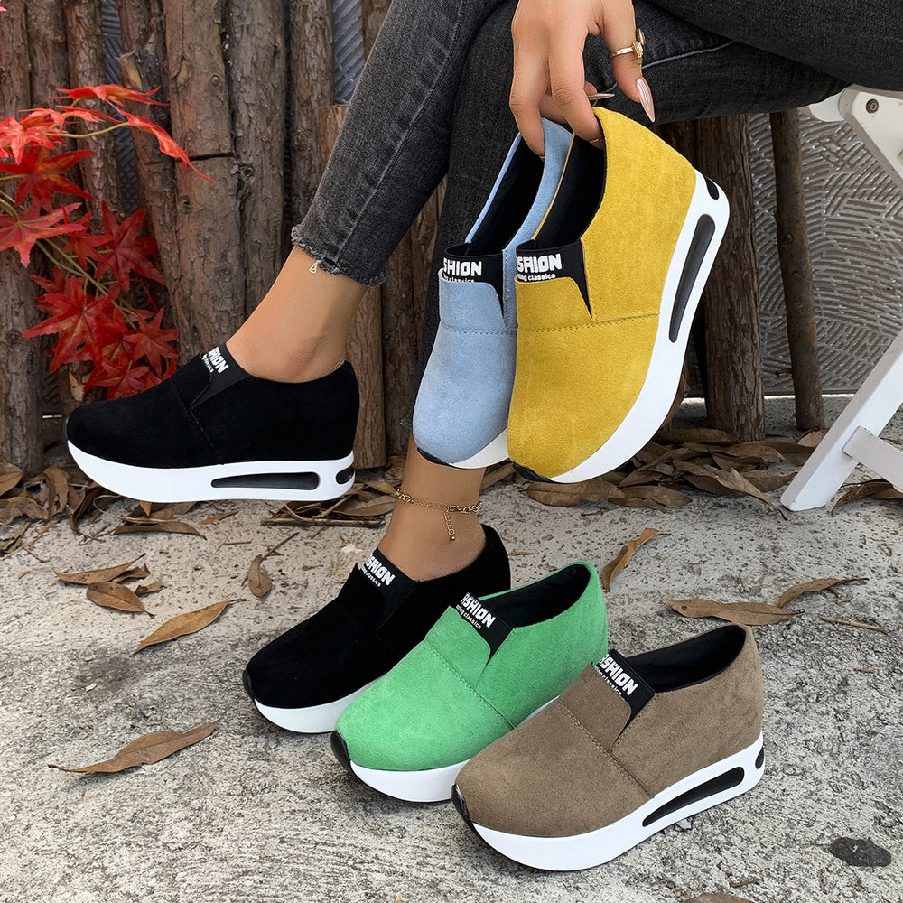 Independent station cross-border plus sizespring & fallnew arrival loafers hidden heel round toe platform shoes thick solecasualeasiest for match women's flats