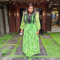 Amazon cross-border fashion: elegant long pleated skirts, plus-size african women's clothing, printed chiffon dresses