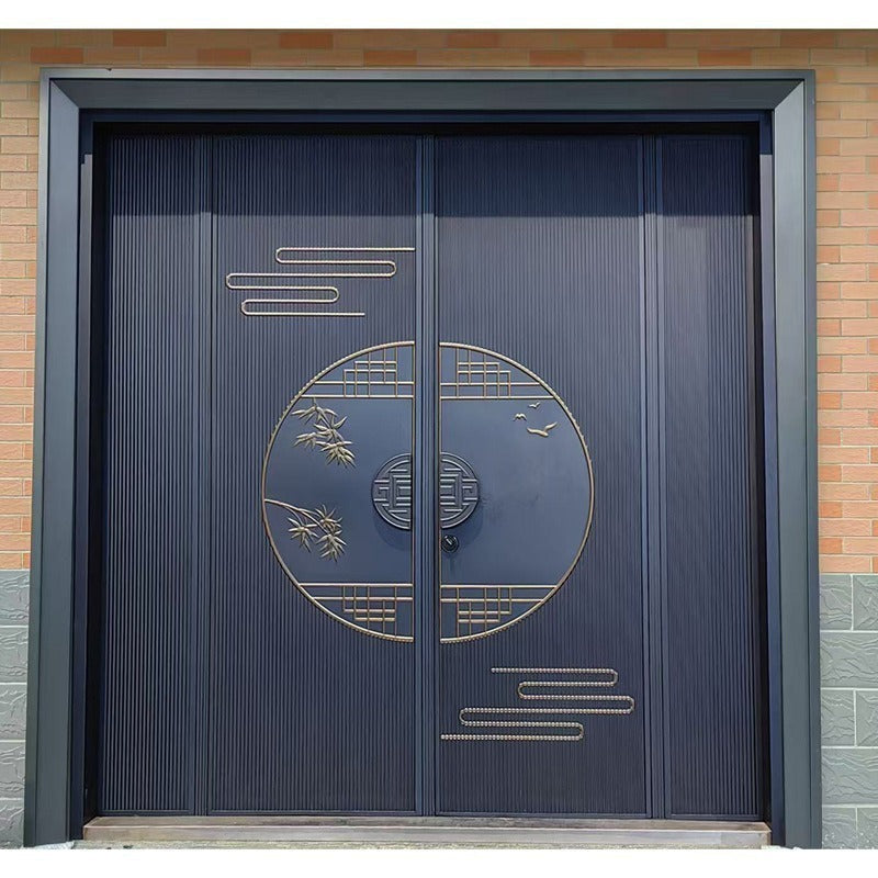 Zinc alloy villa door double door courtyard door entrance double door rural self-built house security door for home entrance door