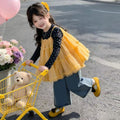 Girls' spring outfit : new princess sundress set with lace trim – stylish, sweet, and princess-inspired