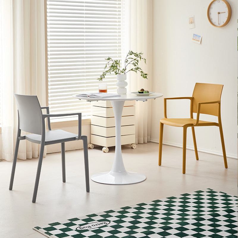 Scandinavian plastic chair dining table and chair with armrests backrest stool thickened dining room commercial casual dining chair high backrest
