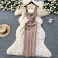 Feminine dress  summer pure desire stereo flower silmslimming lookelegant suspender knitting hip cover dress