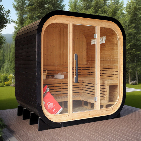 Movable outdoor prefabricated finished square tube sauna, customized anti-corrosion and moisture-proof integrated traditional dry steam room
