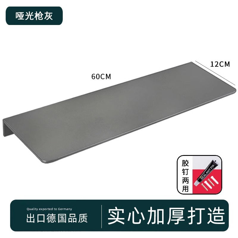 Space aluminum gun gray word baffle no punching toilet rack wall mirror front bathroom shower room storage rack